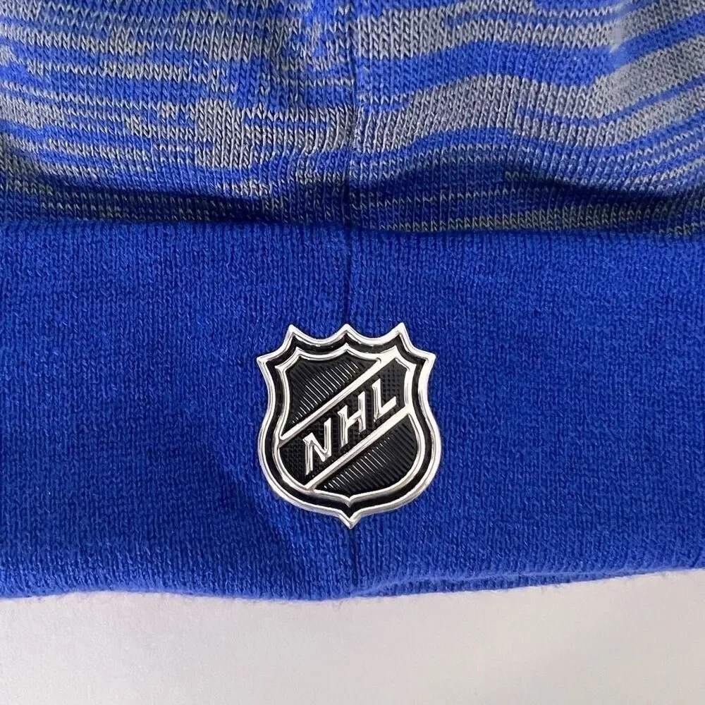NHL New York Rangers Hockey Navy Blue with‎ Red Pom Pom Cuffed Winter Hat